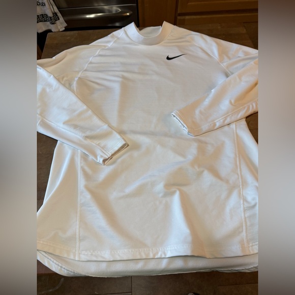 Nike Dri-FIT White Long Sleeved Mock Neck Mens Sz XXL Warm Winter Shirt - Picture 1 of 11